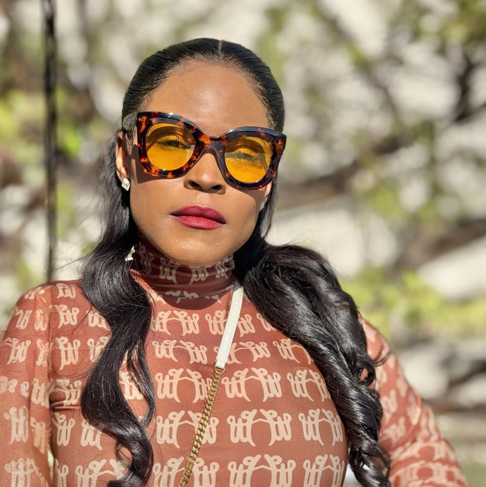 Tortoise shell yellow sunglasses