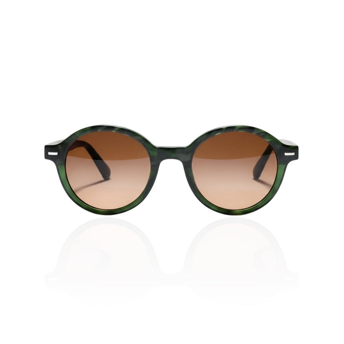 Emerald green round sunglasses