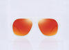 White TR aviator sunglasses for medium nose bridge high nose bridge and low cheek bones 