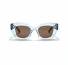Ocean blue and tortoise-shell acetate cat eye sunglasses for wide nose bridge low nose bridge and high cheek bones