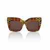 Multicolor kente oversized acetate sunglasses with wide nose bridge fit low nose bridge fit and High cheek bones fit