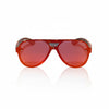 Orange polycarbonate lens reflector aviator sunglasses for wide nose bridge low nose bridge and low cheek bones 